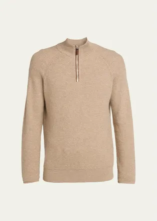 Ermenegildo Zegna Mens Oasi Cashmere Knit Quarter-Zip Sweater