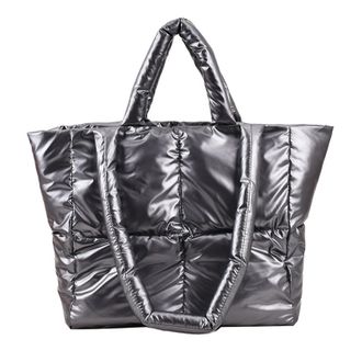 Generic Buffer Shopping Bag - Quilted Padded Design Lightweight Soft Fabric Comfortable Shoulder Strap | Shopper Bag for Women Cushion Style Tote Bag Everyday