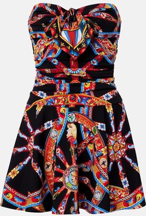 Dolce & Gabbana Vestido corto en mezcla de seda estampado