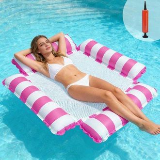 OEM Sedia Da Piscina, Amaca Galleggiante, 4 In 1, Materassino Gonfiabile Rosa, Piscina, Amaca Gonfiabile Per Acqua, Lettino Da Nuoto, Amaca, Acqua Con Ret