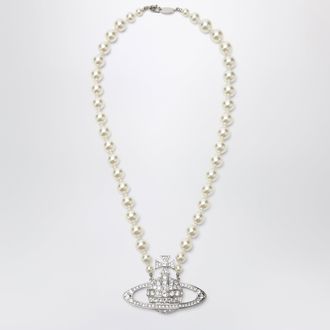 Vivienne Westwood Cream pearl necklace with Orb logo