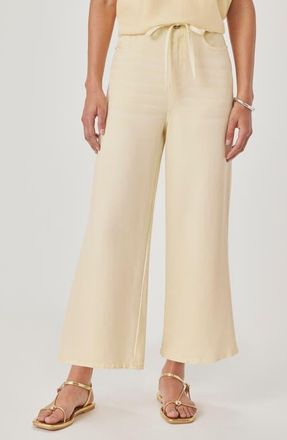 Splendid Lounge Wide Leg Crop Jeans in Honeysuckle Yellow at Nordstrom, Size X-Large