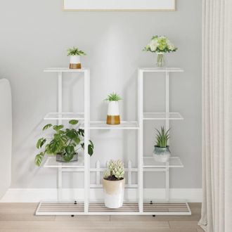 vidaXL Portafiori 94,5x25x89 Cm Ferro Bianco - Vidaxl