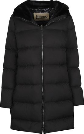 Herno A-Shape In Arendelle Faux Fur Polyester Down Jacket