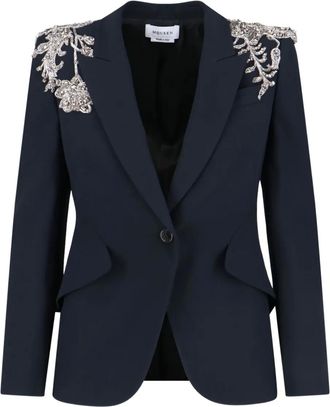 Alexander McQueen Blazer monopetto con decorazione - Nero