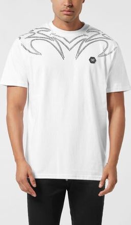 Philipp Plein Round Neck T-Shirt Texas Studs Men in White at Nordstrom, Size Xxx-Large