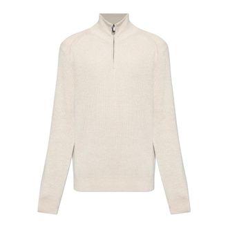 Brioni Turtlenecks, male, Beige, Size: L Sweater with stand-up collar