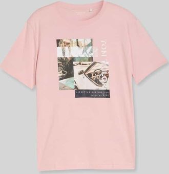 Tom Tailor Regular Fit T-Shirt aus reiner Baumwolle in Pink, Gr&ouml;&szlig;e XXXL