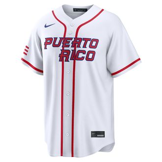 Nike Puerto Rico National Baseball Team 2026 World Baseball Classic Nike Mens Stadium Jersey in White | RE260GT3WBR-UFA