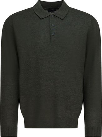 Vince Merino Wool Polo Shirt Polo Shirts Grey-Uomo