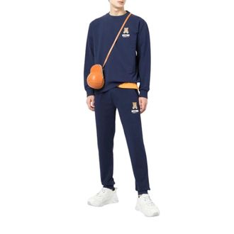 Moschino Sweatshirt met ronde hals - Heren - Sweatshirts & Hoodies - Blauw - Maat: XL Katoen