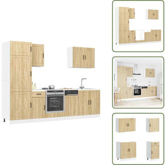 vidaXL Armadio per forno - vidaXL Set Mobili da Cucina 7 pz Lucca Rovere Sonoma in Truciolato - Piano di lavoro