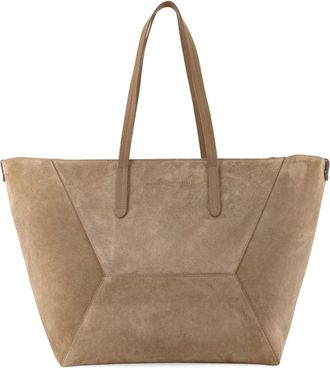 Brunello Cucinelli Essence Monili Tote Bag - Dames - Shoppers - Bruin - ONE Size - Leer - Tassen