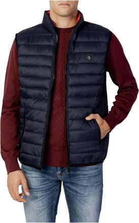 U.S.Polo Association Blauwe Gewatteerde Puffer Vest voor Mannen - Heren - Bodywarmers - Blauw - S - Nylon - Jassen