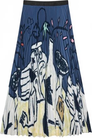 Munthe Womens Charming Skirt In Blue Print