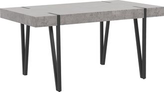 Beliani Beliani - Mesa De Comedor Rectangular Con Efecto Hormig&oacute;n Y Patas Met&aacute;licas De Color Negro 150 X 90 Cm Adena