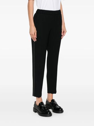 PESERICO Elasticated-Waistband Trousers - Black
