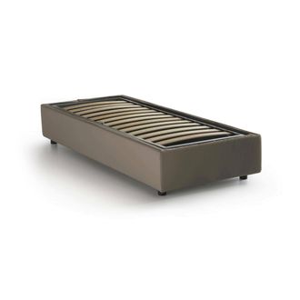 Talamo Italia Cama Individual Serena, Cama Contenedor Con Tapizado En Ecopiel, 100% Made In Italy, Apertura Frontal, Adecuado Para Colch&oacute;n Cm 90x190, T&oacute;rtola, Con E