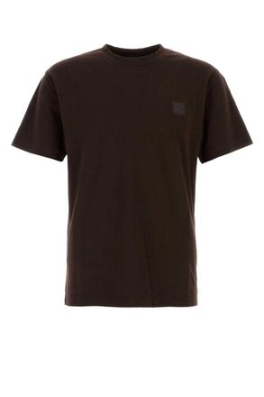 Stone Island Brown Crewneck Logo Patch T-Shirt