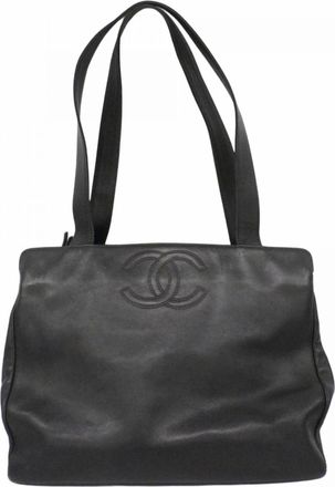 Chanel Black Leather Tote Bag (Pre-Owned)