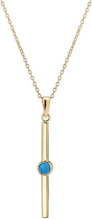 Gold & Honey Womens Bar Pendant In Go;d & Turquoise