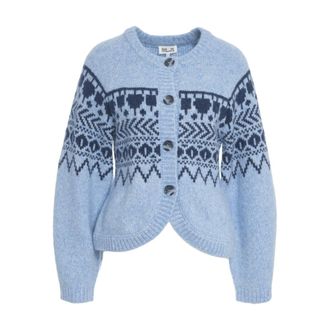 Baum Und Pferdgarten Baum und Pferdgarten, Cardigans, female, Blue, Size: S Blue Knit Cardigan Aw25