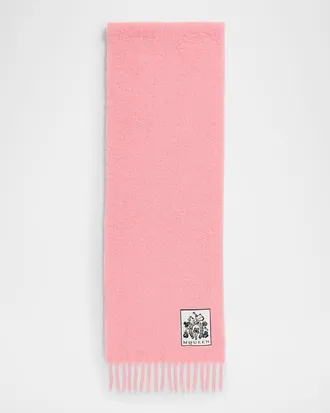 Alexander McQueen Logo Patch Fringe Scarf