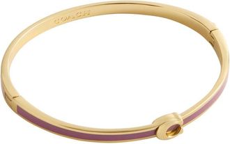 Coach Logo Enamelled Bangle - Pink - One Size