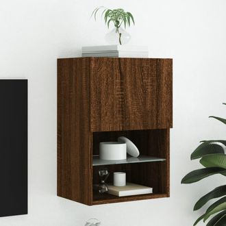 vidaXL Vidaxl - Mueble Para Tv Con Luces Led Roble Marr&oacute;n 40,5x30x60 Cm
