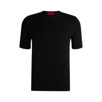 HUGO BOSS Regular-fit knitted sweater with short sleeves