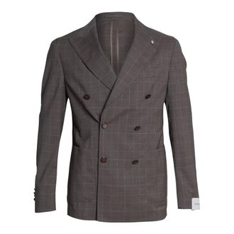L.B.M. 1911 Blazers, male, Gray, Size: 2XL Double-breasted Prince of Wales Jacket