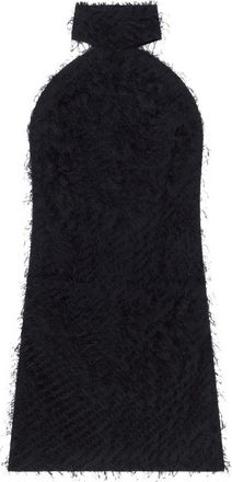 Courr&egrave;ges Fringed Black Mini Dress