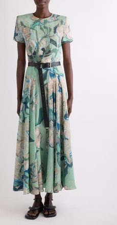 Givenchy Rose Jacquard Gathered Fit & Flare Dress in Mint Green at Nordstrom, Size 4 Us