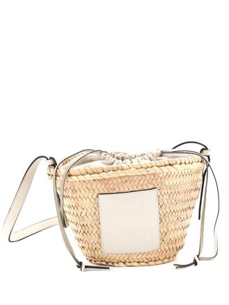 Loewe x Paula Ibiza Drawstring Basket Bag Raffia Small crossbody bag - Neutrals