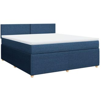 vidaXL Vidaxl - Cama Box Spring Con Colch&oacute;n Tela Azul 180x200 Cm