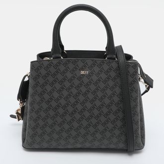 DKNY Dkny Dark Grey Signature Pvc Top Handle Bag
