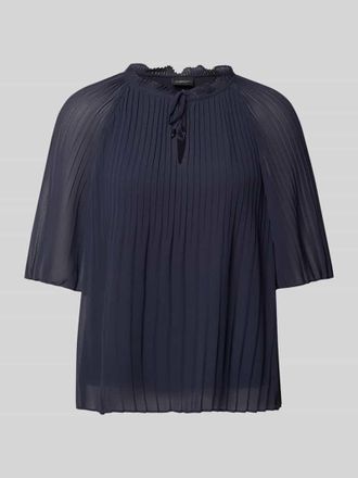 s.Oliver Black Label Regular Fit Blusenshirt in Plissee-Optik in Marine, Gr&ouml;&szlig;e 34