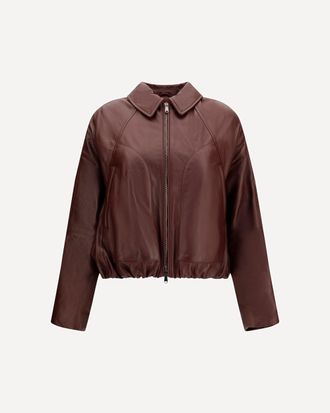 Brunello Cucinelli Nappa Jacket with drawstring and monili Female 42
