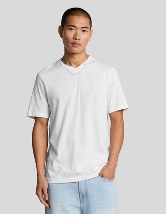 Lyle & Scott Lyle And Scott Mens Superfine Cotton V-Neck T-Shirt - White - Size: 42