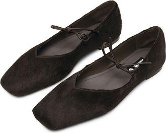 Alohas Sway Square Toe Ballet Flat in Brown/Brown at Nordstrom, Size 11-11.5Us