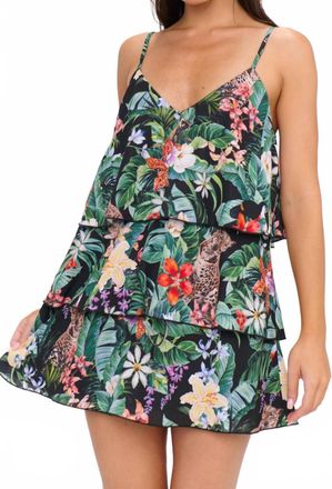 Show me your Mumu Suarez Ruffle Dress In Jungle Mirage Print
