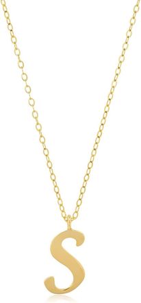 MAX + STONE 10k Solid Yellow or White Gold Dainty Script Initial Extendable Necklace