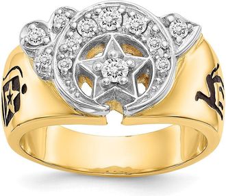 Diamond2Deal 14k Two-tone Lab Grown Diamond Wedding Band Ring 0.4Ct Clarity- VS Color- G-H