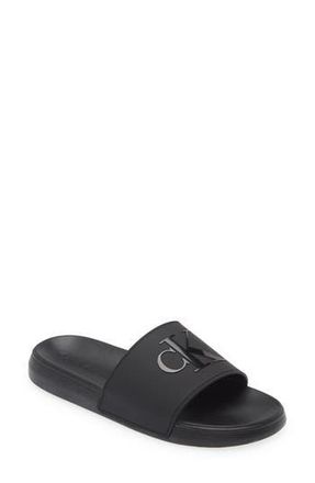 Calvin Klein Wiston Slide Sandal in Black/Black at Nordstrom Rack, Size 13