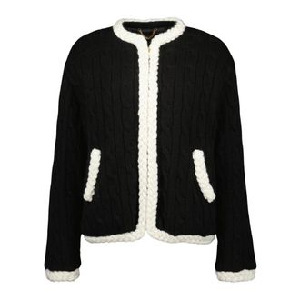 Moschino Zwarte wollen vest- Herfst-Winter 2025 collectie - Dames - Vesten - Zwart - 2XS - Wol - Truien & Vesten