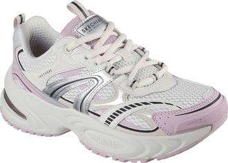 Skechers Womens Uno Ryze-Scale Up Sneaker, Natural/Pink, 9