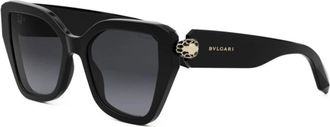 Bulgari Sunglasses, unisex, Black, Size: 53 MM Serpenti Butterfly Sunglasses