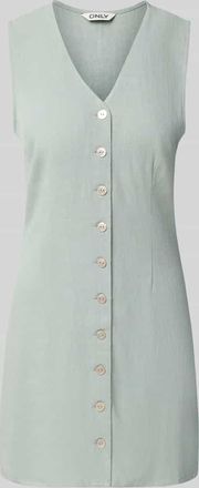 Only Tailliertes Freizeitkleid aus Viskose-Leinen-Mix Modell SIESTA in Schilf, Gr&ouml;&szlig;e XL