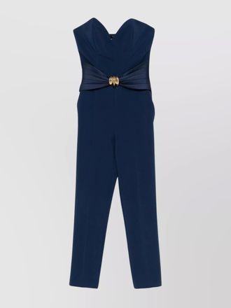 Elisabetta Franchi strapless jumpsuit structured waist belt