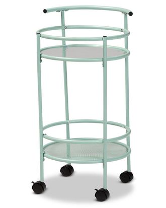Baxton Studio Newell Metal 2-Tier Kitchen Cart